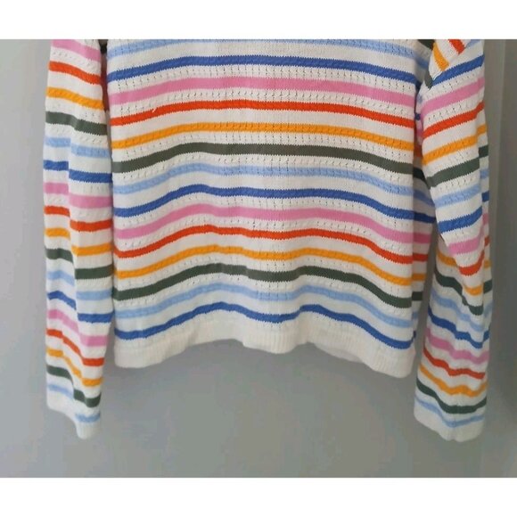 Talbots Multi Stripe V Neck Cardigan Sweater - Picture 8 of 9